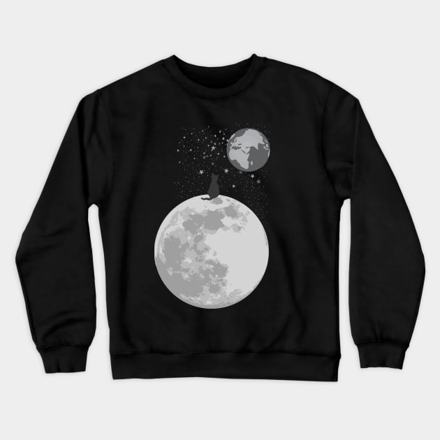 Space Cat Crewneck Sweatshirt by TinkM